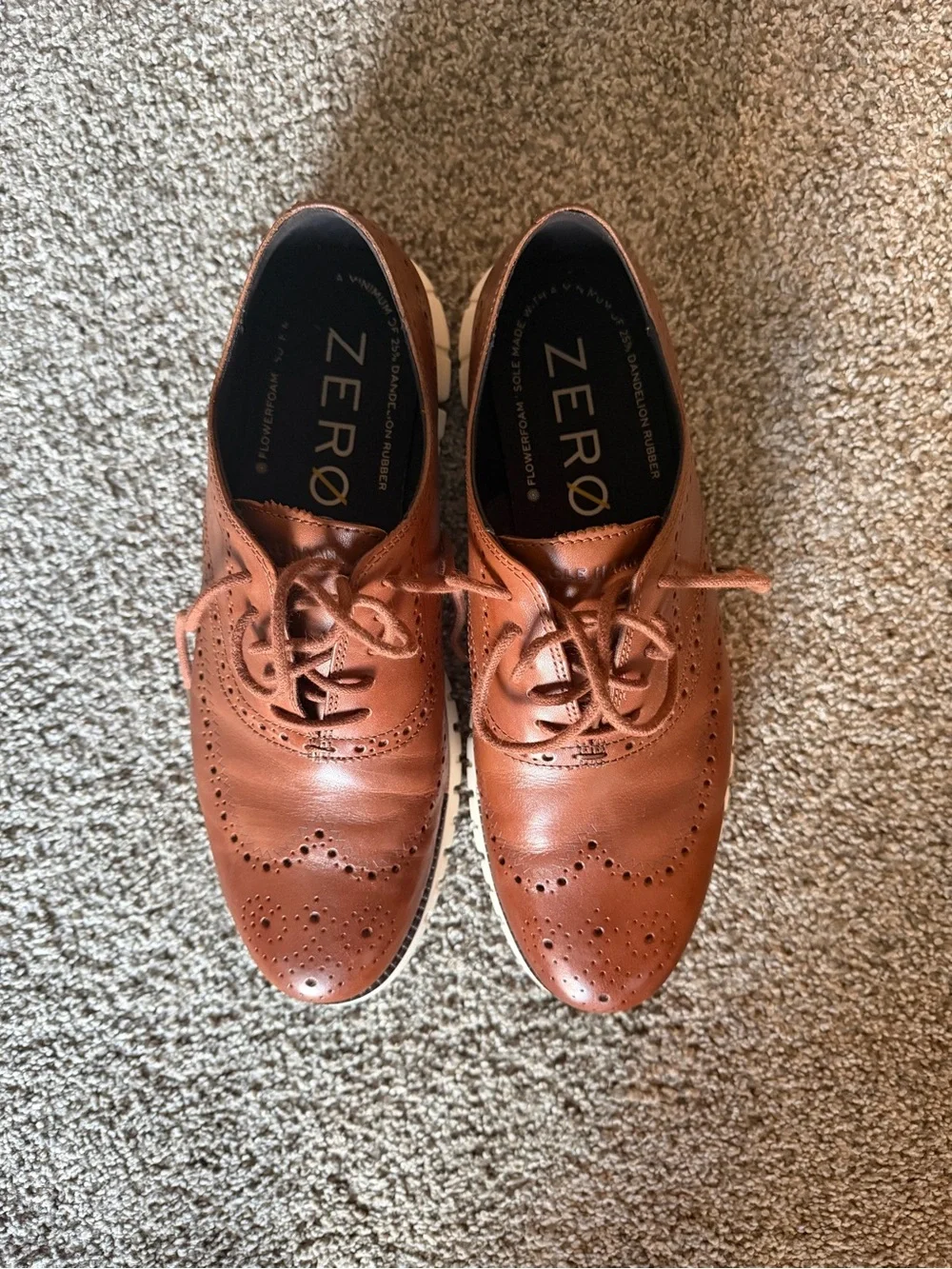Cole Haan Cognac Leather Wingtip Derbys
